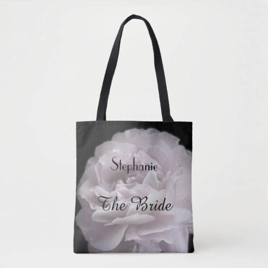 Bridge Personalisierter Name Pale Rose Rose Bloral Tasche (Vorderseite)