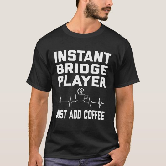 Bridge Player Coffee Coffee Spaß EKG T-Shirt (Vorderseite)