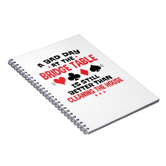 Bridge Player Funny Zitat Bad Day an Bridge Tisch Notizblock (Rechte Seite)