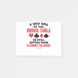 Bridge Player Funny Zitat Bad Day an Bridge Tisch Post-it Klebezettel