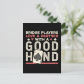 Bridge Player Joke Partner Gute Hand Postkarte (Stehend Vorderseite)