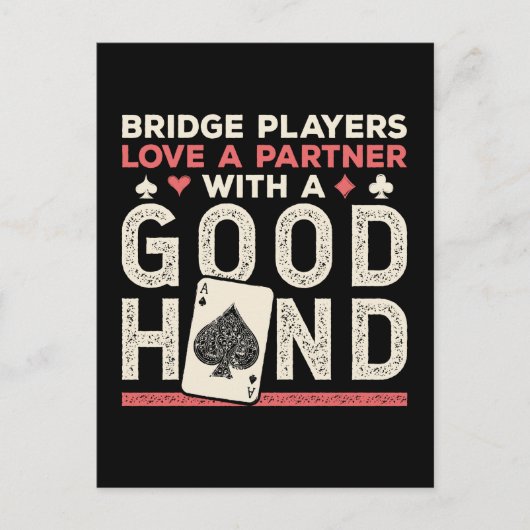 Bridge Player Joke Partner Gute Hand Postkarte (Vorderseite)
