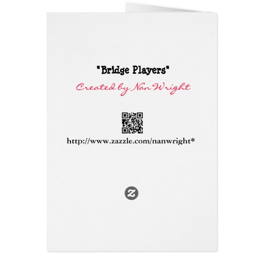 Bridge Players Card (Hinten)