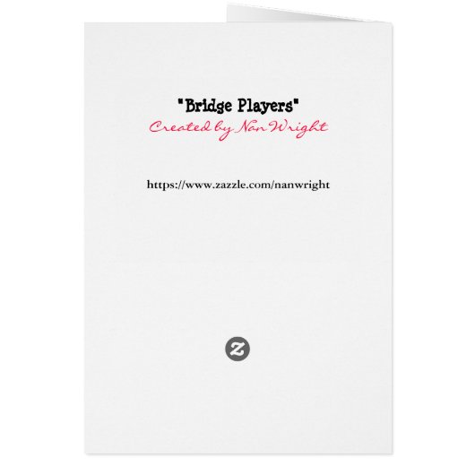 Bridge Players Card (Hinten)