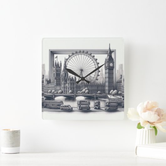 Bridge Quadratische Wanduhr (Zuhause)