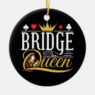 Bridge Queen Card Game Women Keramik Ornament