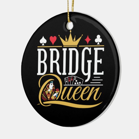 Bridge Queen Card Game Women Keramik Ornament (Links)