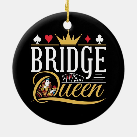 Bridge Queen Card Game Women Keramik Ornament (Hinten)