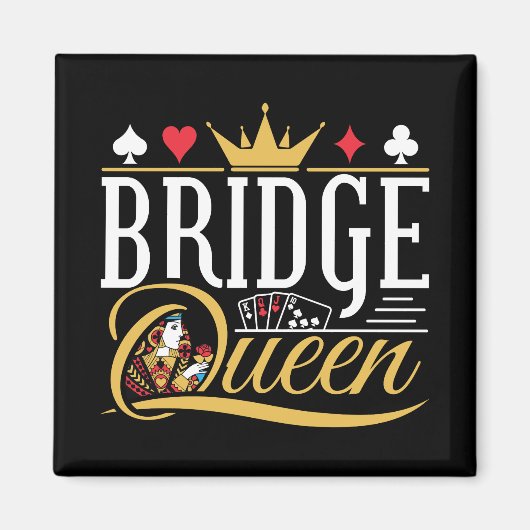 Bridge Queen Card Game Women Magnet (Vorne)