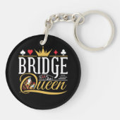 Bridge Queen Card Game Women Schlüsselanhänger (Rückseite)
