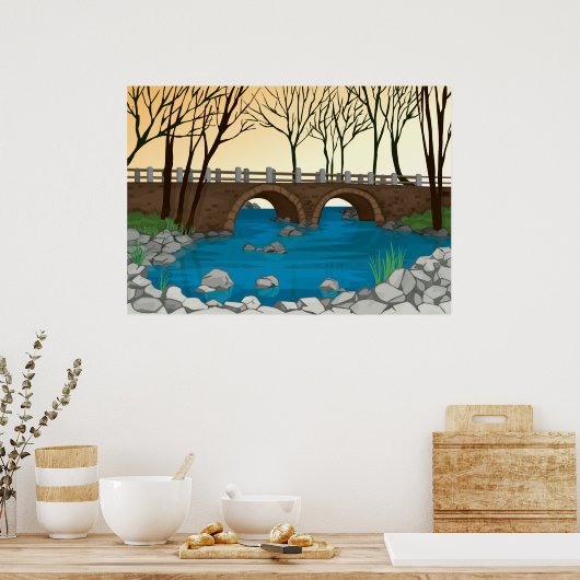 Bridge River Landscape Poster (Küche)