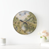 Bridge & River Wall Clock — Scenic Landscape Desig Große Wanduhr (Zuhause)
