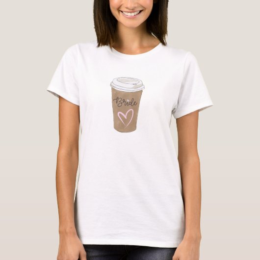 Bridge Script Diamond Heart Coffee Lover Modern T-Shirt (Vorderseite)