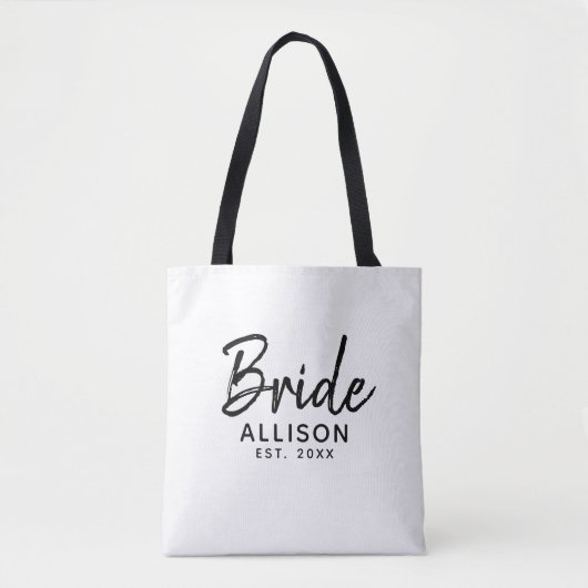 Bridge Script White Black Establishment Date Monog Tasche (Vorderseite)
