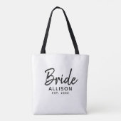 Bridge Script White Black Establishment Date Monog Tasche (Rückseite)