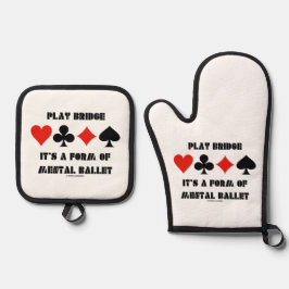 Bridge spielen, es ist eine Form von mentalem Ball Ofenhandschuh & Topflappen-Set