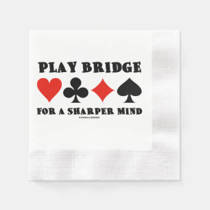 Bridge spielen für einen schärferen Verstand Vier Serviette