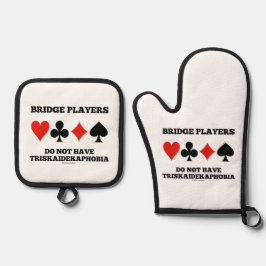 Bridge-Spieler haben keine Triskaidekaphobie Ofenhandschuh & Topflappen-Set
