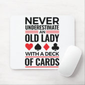 Bridge-Spieler unterschätzen Alte Lady Cards nie Mousepad (Mit Mouse)