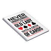 Bridge-Spieler unterschätzen Alte Lady Cards nie Notizblock (Rechte Seite)