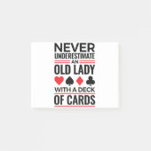 Bridge-Spieler unterschätzen Alte Lady Cards nie Post-it Klebezettel (Vorderseite)