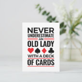 Bridge-Spieler unterschätzen Alte Lady Cards nie Postkarte (Stehend Vorderseite)