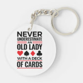 Bridge-Spieler unterschätzen Alte Lady Cards nie Schlüsselanhänger (Rückseite)