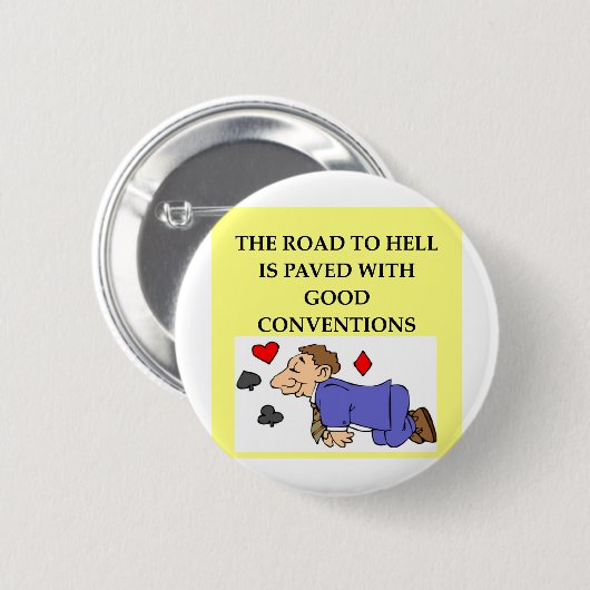 Bridge-Spieler Witz Button (Vorne & Hinten)