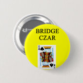 Bridge-Spieler Witz Button (Vorne & Hinten)
