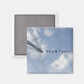 Bridge Spine and Cables Construction Art Magnet (Vorderseite/Rückseite)