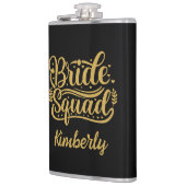 Bridge Squad Black and Gold Word Art Personalisier Flachmann (Links)