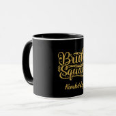 Bridge Squad Black and Gold Word Art Personalisier Tasse (Vorderseite Links)