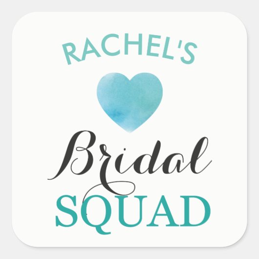 Bridge Squad Brautparty Stickers Aqua Heart (Vorderseite)