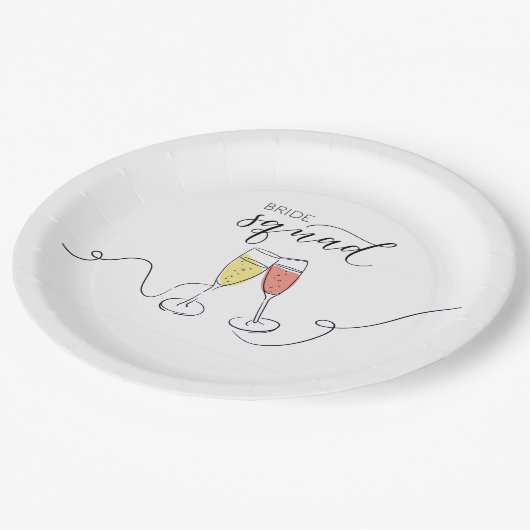 Bridge Squad Champagne Toast Paper Teller (Schrägansicht)