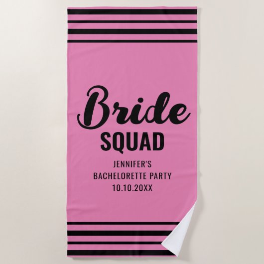 Bridge Squad Name Brautparty Junggeselinnen-Abschi Strandtuch (Vorderseite)