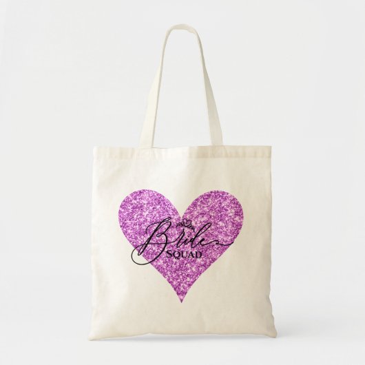 Bridge Squad - Pink Sparkle Glitzer Herz Tragetasche (Vorne)