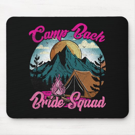 Bridge Squad Retro Camping Camp Junggeselinnen-Abs Mousepad (Vorne)