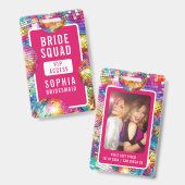 Bridge Squad VIP Disco Ball Foto Bachelorette Ausweis (Vorder- & Rückseite)