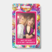 Bridge Squad VIP Disco Ball Foto Bachelorette Ausweis (Rückseite)