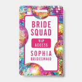 Bridge Squad VIP Disco Ball Foto Bachelorette Ausweis (Vorderseite)