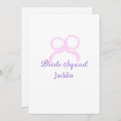 Bridge-Staffel Rosa Glitzer Bugstar Bräunungsname Einladung (Vorne/Hinten)