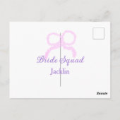 Bridge-Staffel Rosa Glitzer Bugstar Bräunungsname Postkarte (Rückseite)