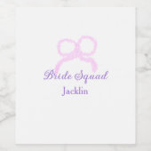 Bridge-Staffel Rosa Glitzer Bugstar Bräunungsname Weinetikett (Einzelnes Label)