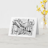 Bridge Street Bungay Suffolk pencil sketch Karte (Gelbe Blume)