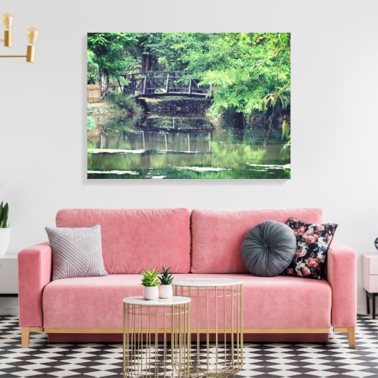Bridge Stretched Canvas Print Leinwanddruck (Insitu (Wohnzimmer))