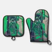 Bridge structure ofenhandschuh & Topflappen-Set (Vorderseite)