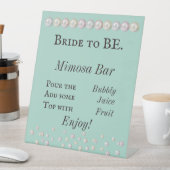 Bridge to BE Aquamarin Blue Pearl Brautparty Mimos Sockelschild (In Situ)