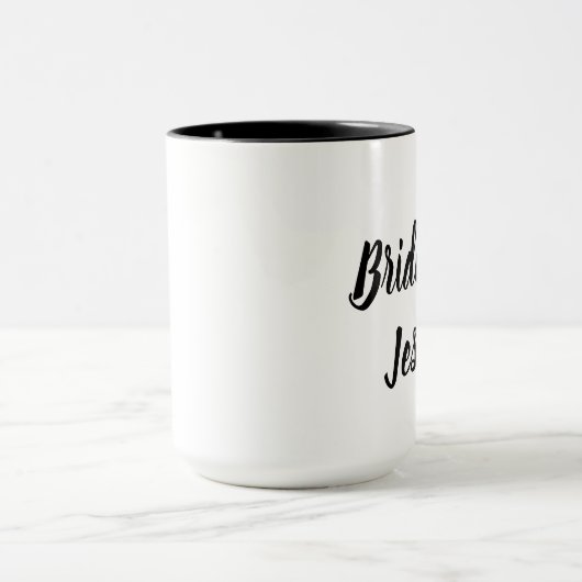 Bridge to be Black Elegant Script Geschenke Hochze Tasse (Zentrum)