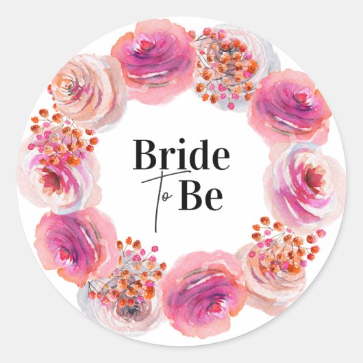 Bridge to Be Brautparty Aufkleber Bright Floral (Vorderseite)