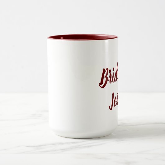 Bridge to be Burgundy Elegant Script Geschenke Hoc Tasse (Zentrum)